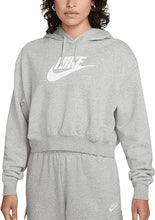 Load image into Gallery viewer, Women's Nike Sportswear Club Fleece Crop Hoodie (Grey)