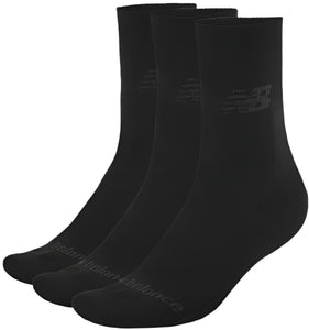Performance Cotton Cushioned Crew Socks 3 Pack (Black)
