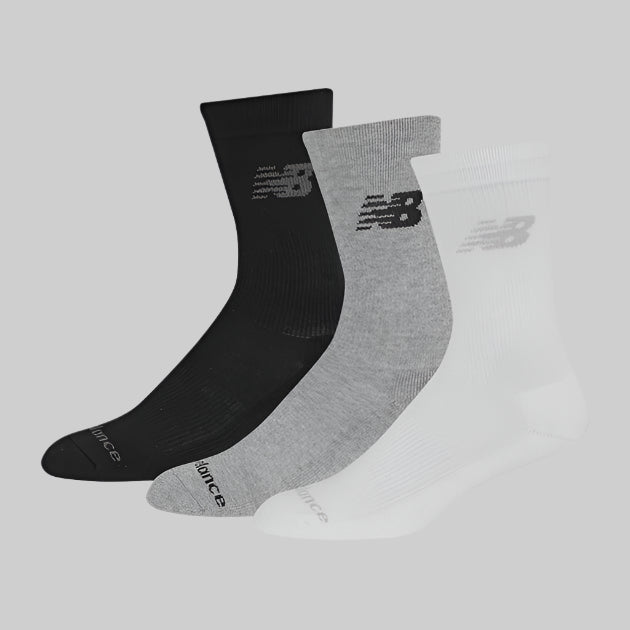 NB Unisex Performance Cotton Flat Knit Ankle Socks 3 Pack (White Multi)