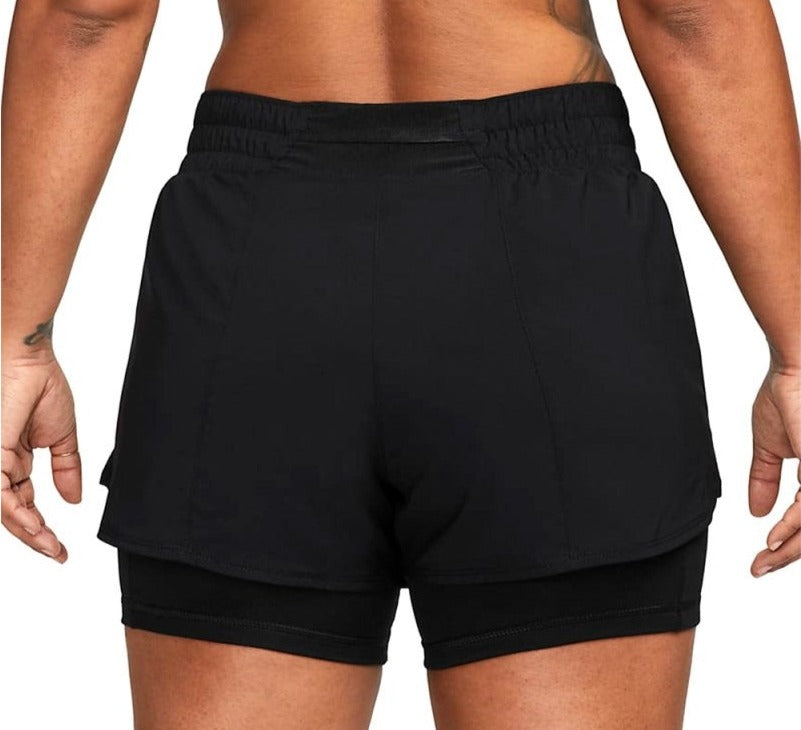 ★Nike★ Dry fit one mid rise 3 inch 2 in 1 shorts W black D Women's Nike Dri-FIT One High-Rise 3