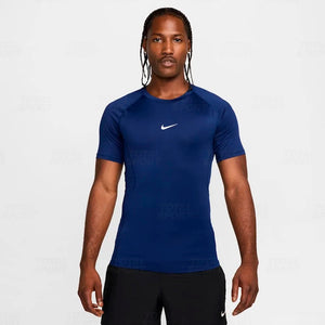 Men's Nike Pro DriFit Tight Top Short Sleeve Blue Void/(White)