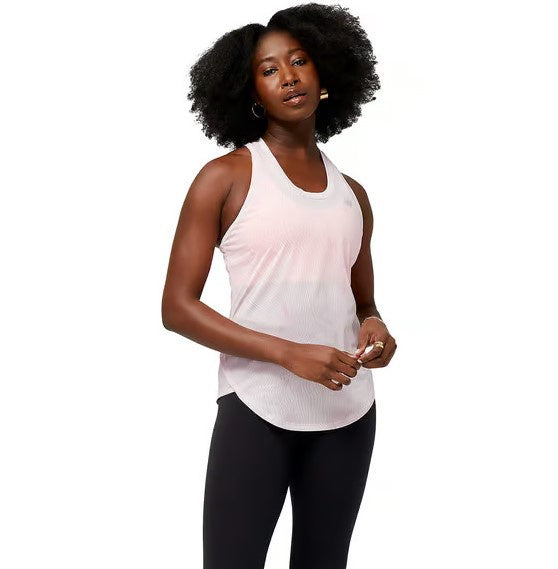 New Balance Women's Printed Accelerate Tank (Stone Pink)