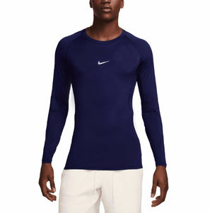 Nike Pro Dri-FIT Tight Top Long Sleeve Blue Void/White