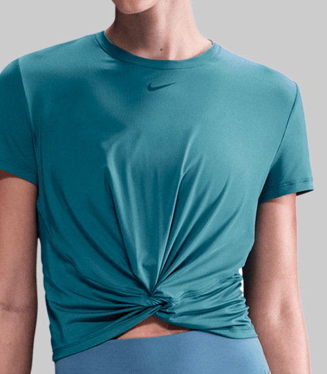 Nike Women One Classic Tiwst Short Sleeve (Smokey Blue/Black)