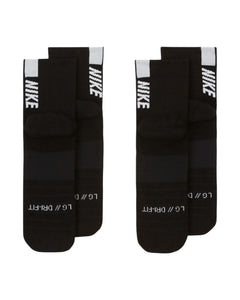 Nike Multiplier Ankle Sock 2 Pair (Black/White)