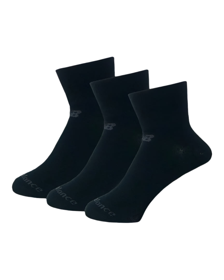 NB Unisex Performance Cotton Flat Knit Ankle Socks 3 Pack (Blk)