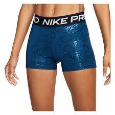 Nike Pro Women's Mid-Rise 3" Printed Training Shorts (Blue)